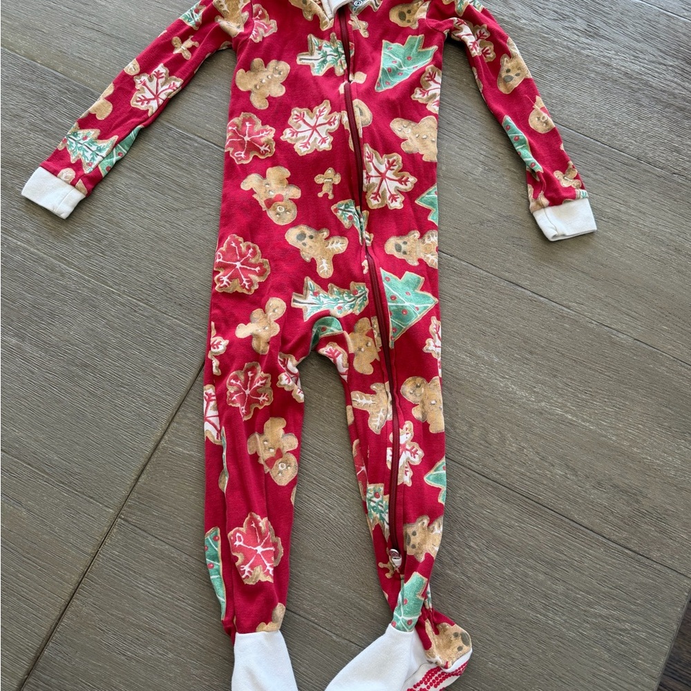 Burt's Bees Red Gingerbread Holiday Kids Footie